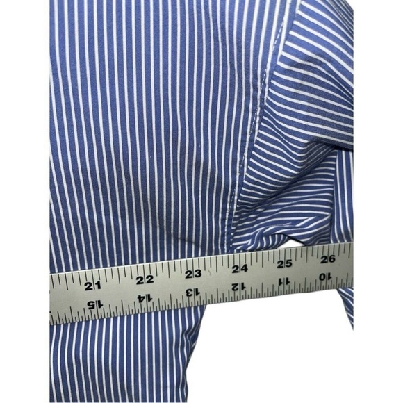 Tommy Bahama Women's Breezy Bliss Stripe Button Down Shirt Size Large Blue White - Picture 6 of 11